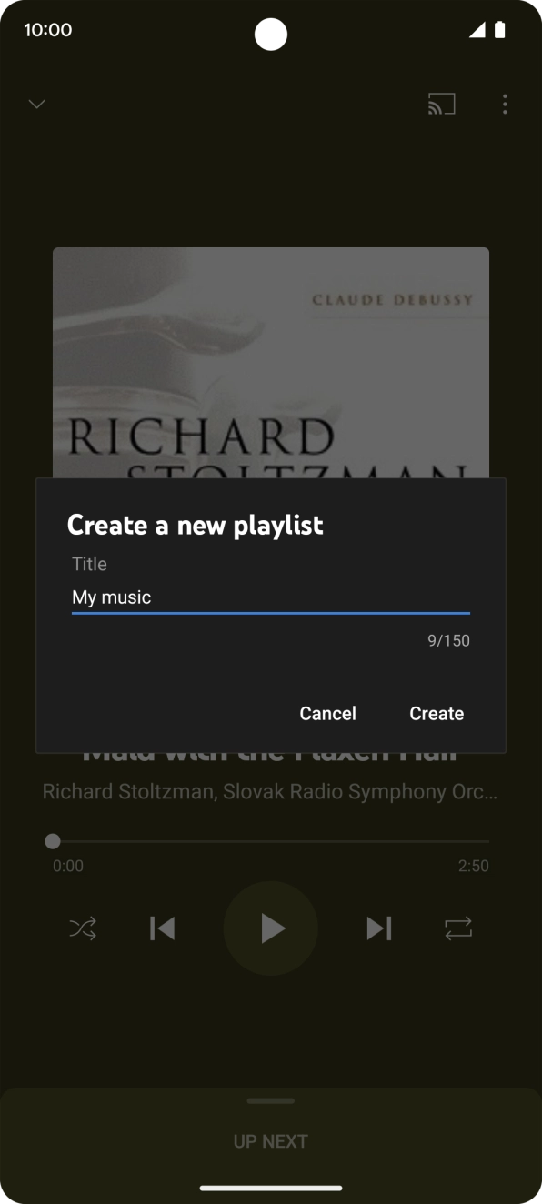 Key in a name for the playlist and press Create.
