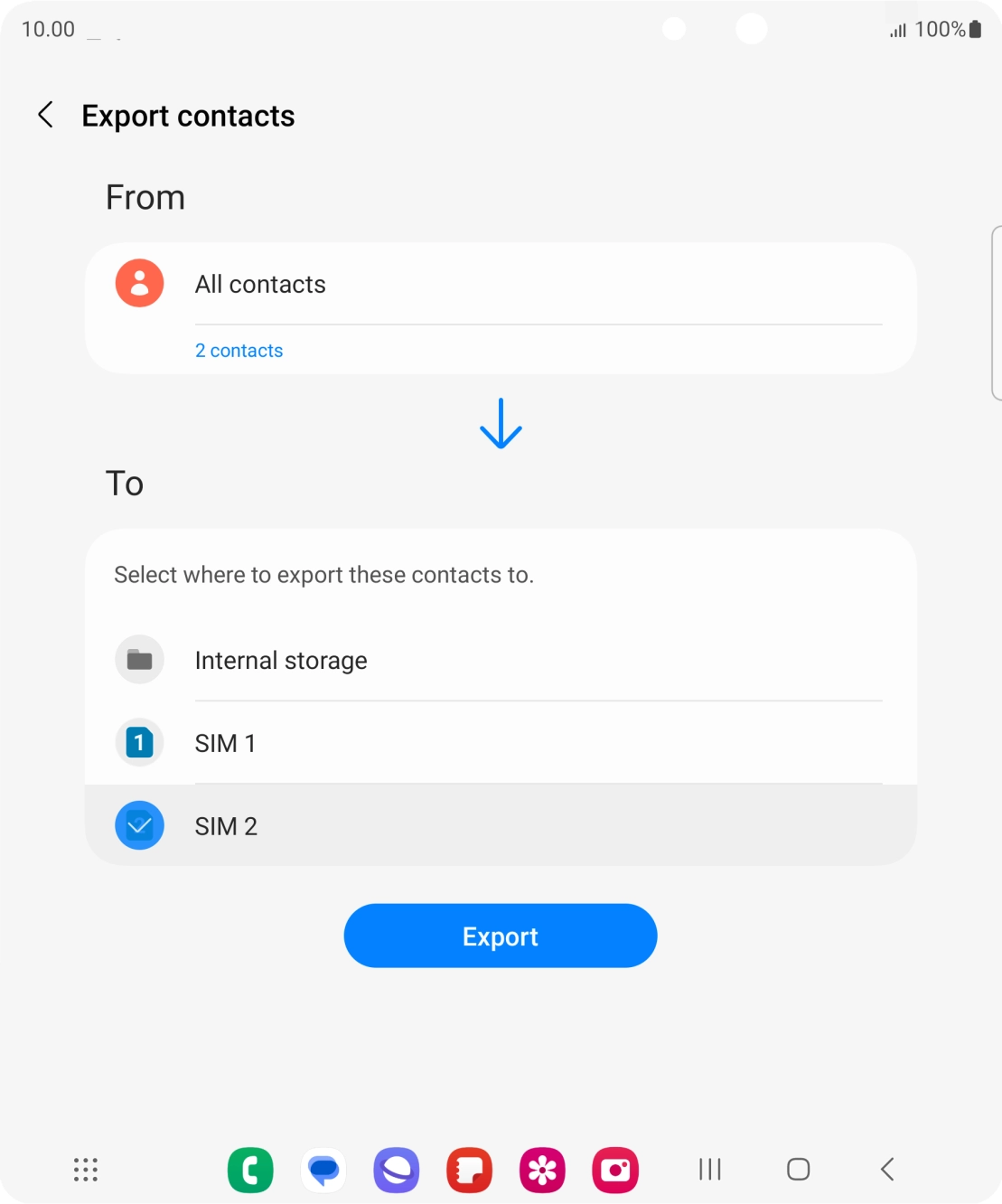 Press Export. Press Export.
