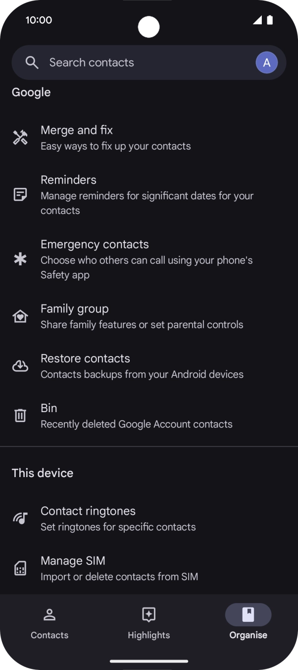 Press Manage SIM. Press Manage SIM.