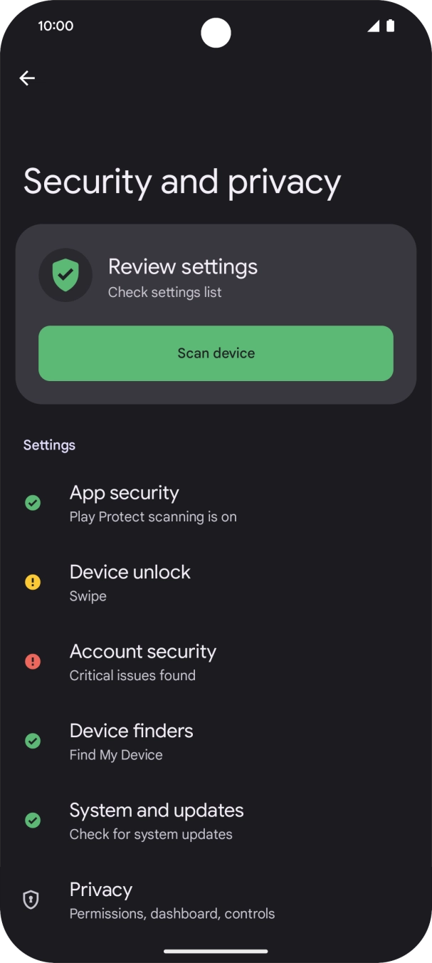 Press Device unlock. Press Device unlock.