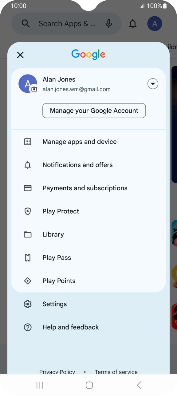 Press Manage apps and device.