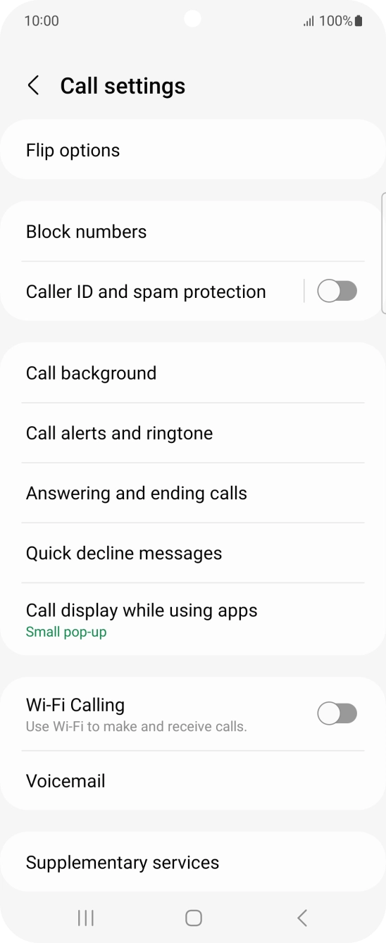 Press Supplementary services.