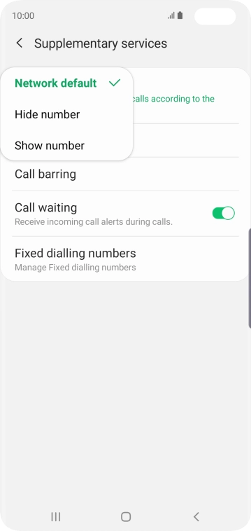 Press Show number to turn on caller identification.
