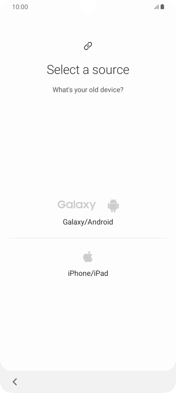 Press the required setting and follow the instructions on the screen to transfer the content from another phone.