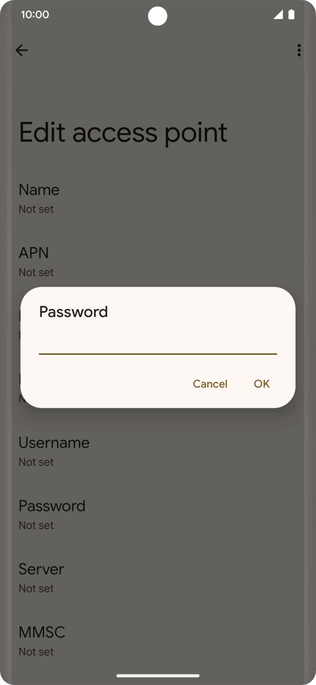 Key in password and press OK. Key in password and press OK.