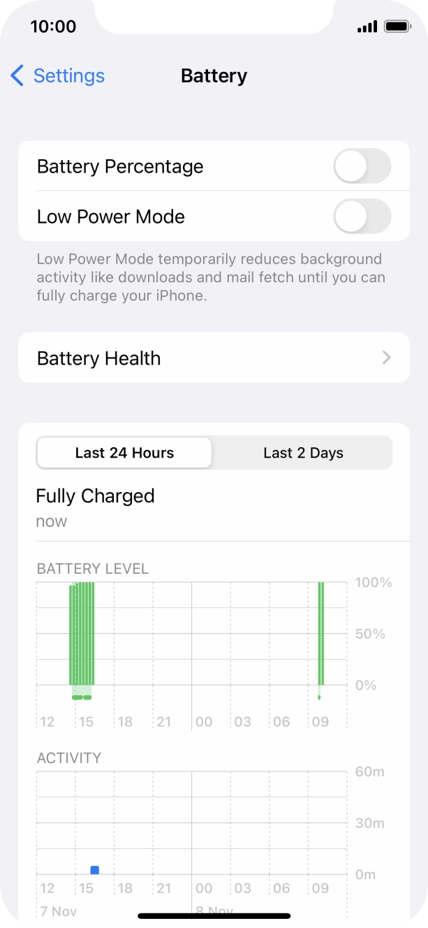 Press the indicator next to 'Low Power Mode' to turn on the function.
