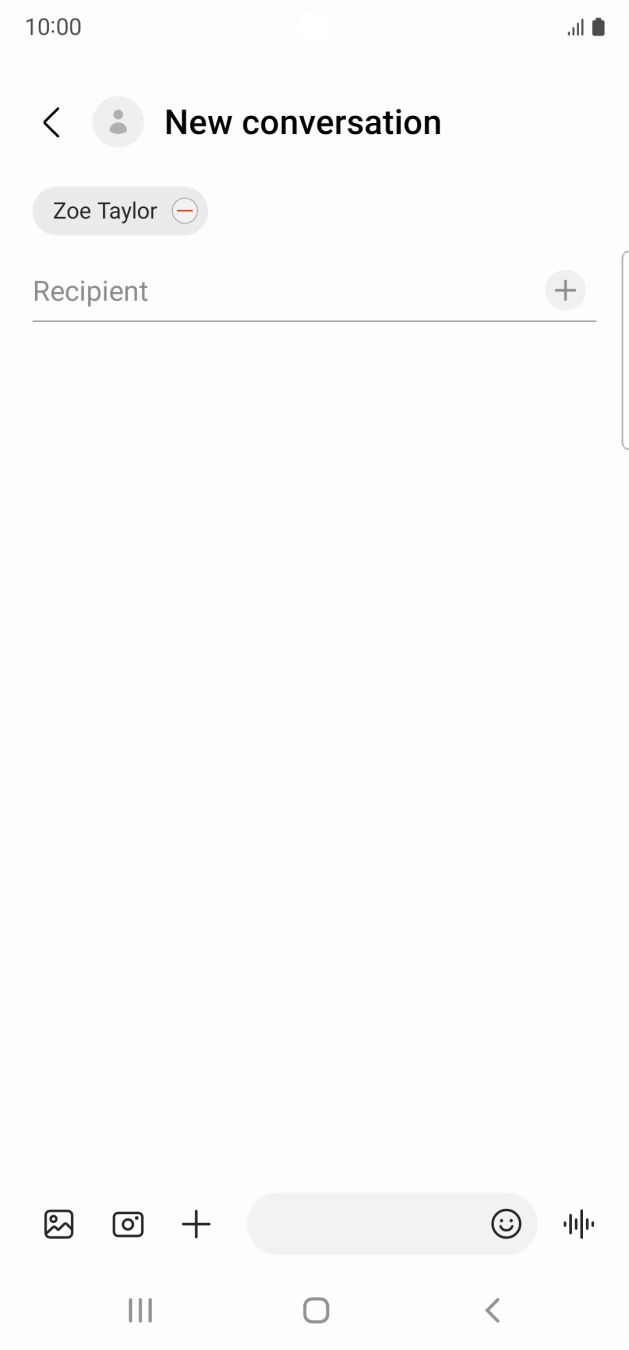 Press the text input field and write the text for your text message.