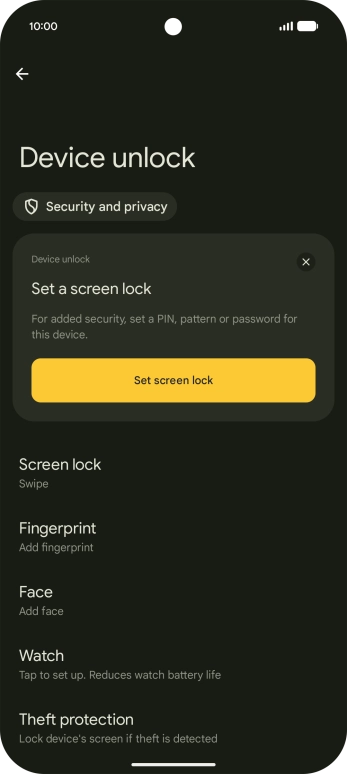 Press Fingerprint.