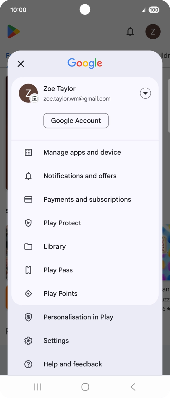 Press Manage apps and device.