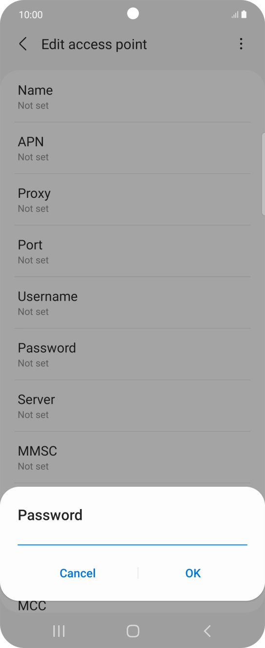Key in password and press OK. Key in password and press OK.