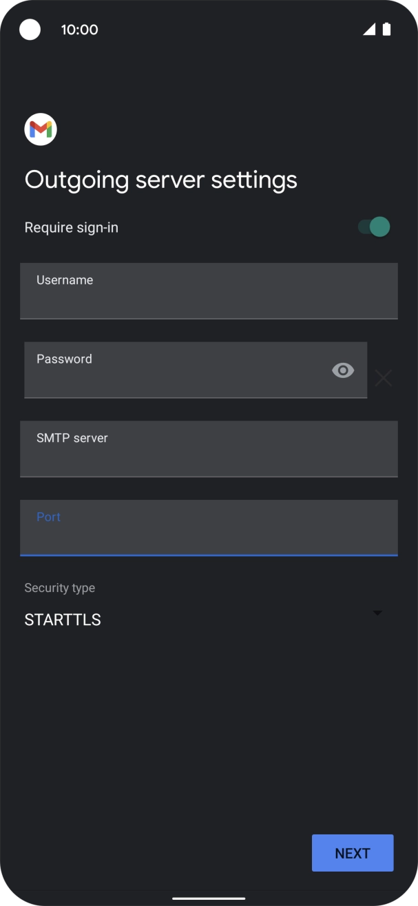Press the drop down list below 'Security type'. Press the drop down list below 'Security type'.