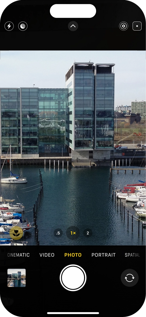 Slide your finger right or left on the screen to select the required camera mode. Slide your finger right or left on the screen to select the required camera mode.