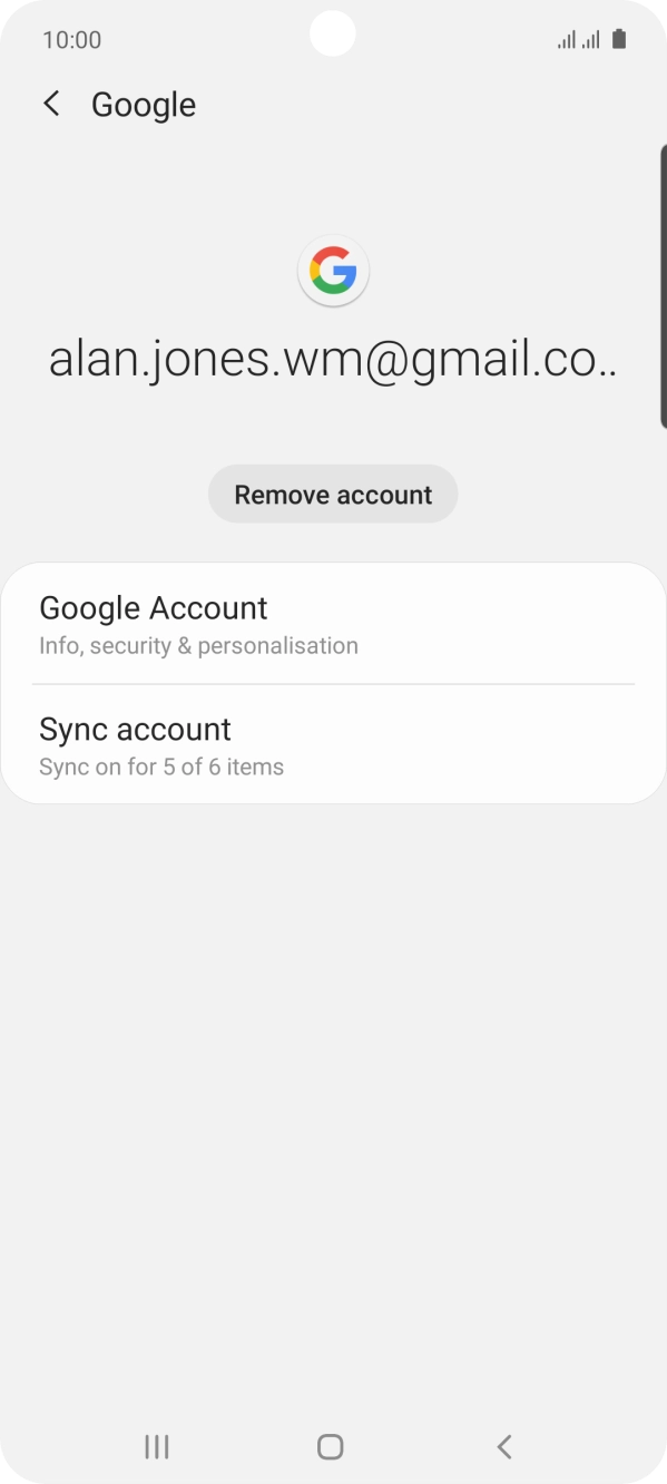 Press Sync account.