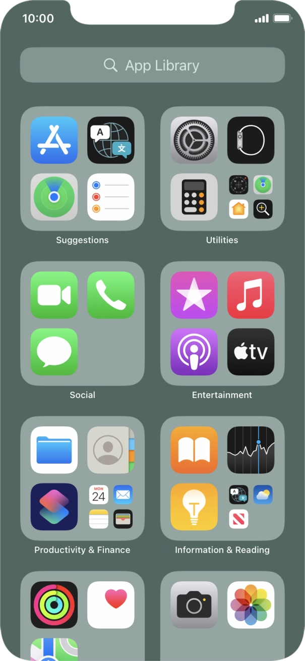 Press the required app. Press the required app.