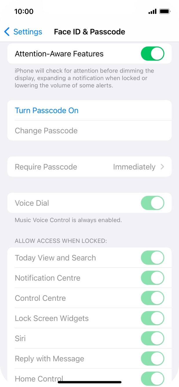 Press Turn Passcode On and key in a phone lock code of your own choice twice. Press Turn Passcode On and key in a phone lock code of your own choice twice.