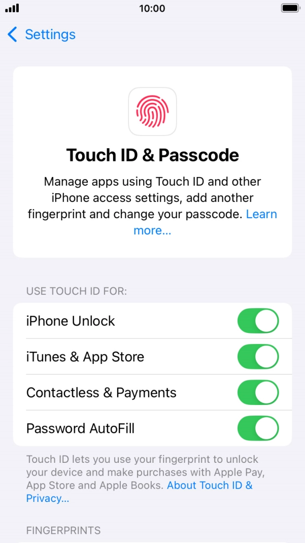 Press the indicators next to the required settings to turn them on or off.