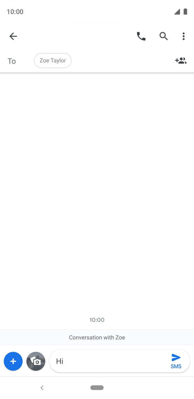 Press the send icon when you've finished your text message. Press the send icon when you've finished your text message.