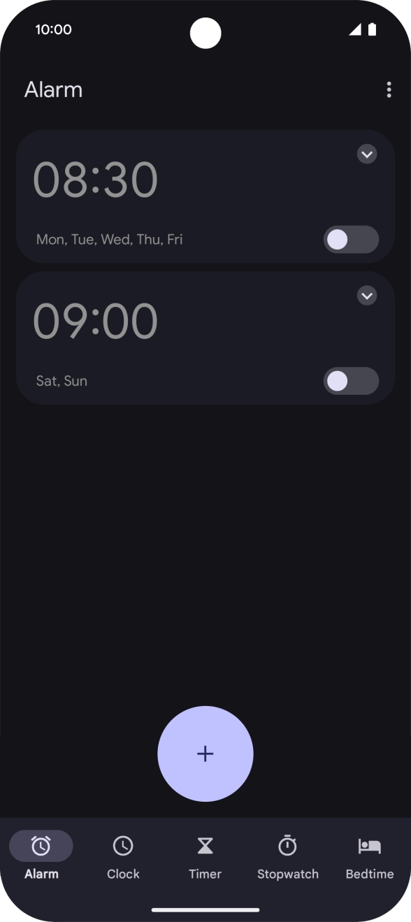 Press the set new alarm icon.