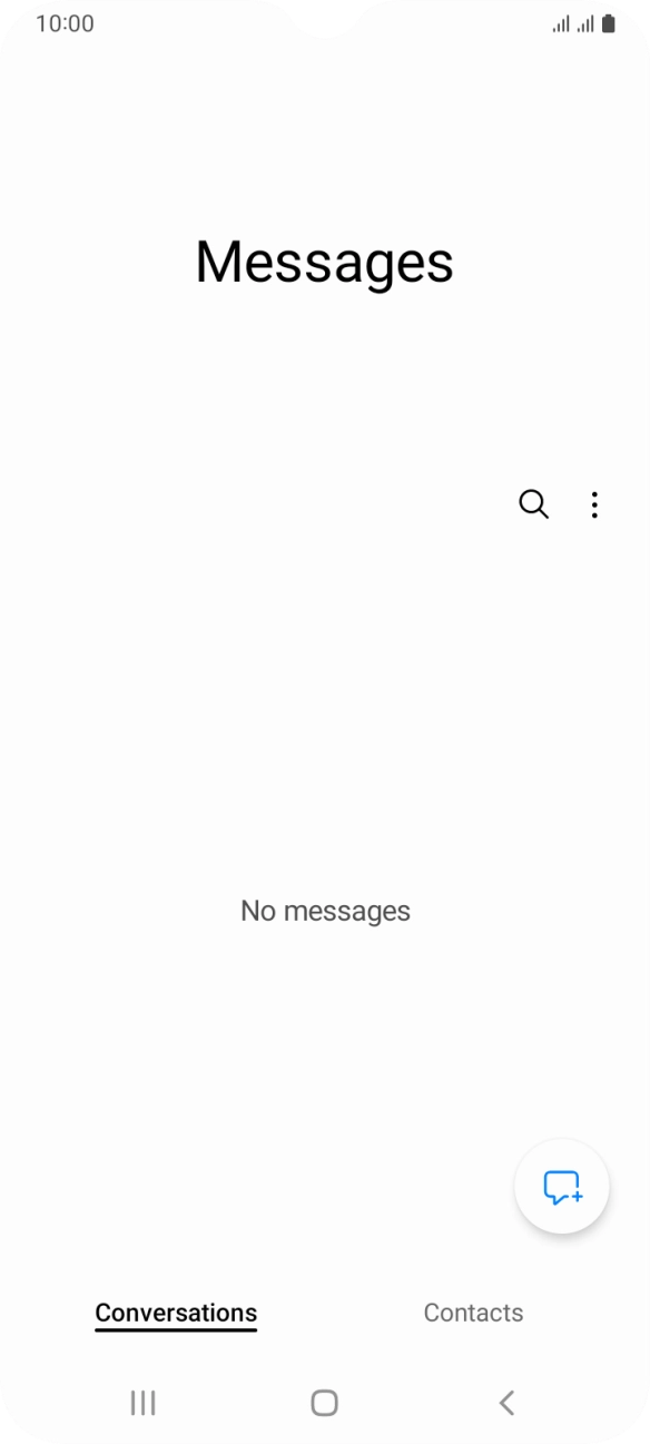 Press the new message icon. Press the new message icon.
