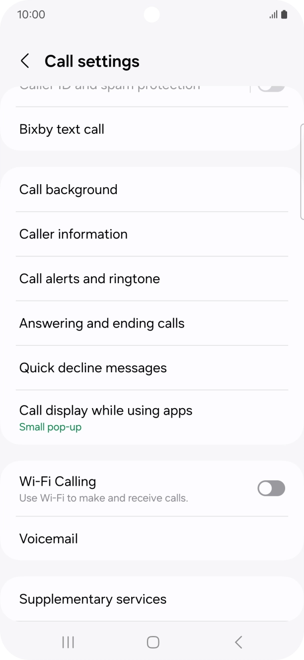 Press Supplementary services.