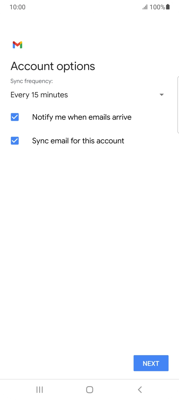 Press the drop down list below 'Sync frequency:'. Press the drop down list below 'Sync frequency:'.
