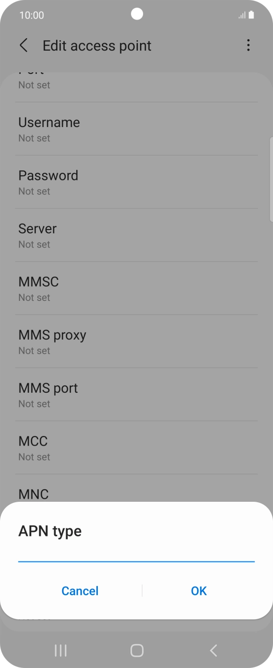 Key in mms and press OK. Key in mms and press OK.