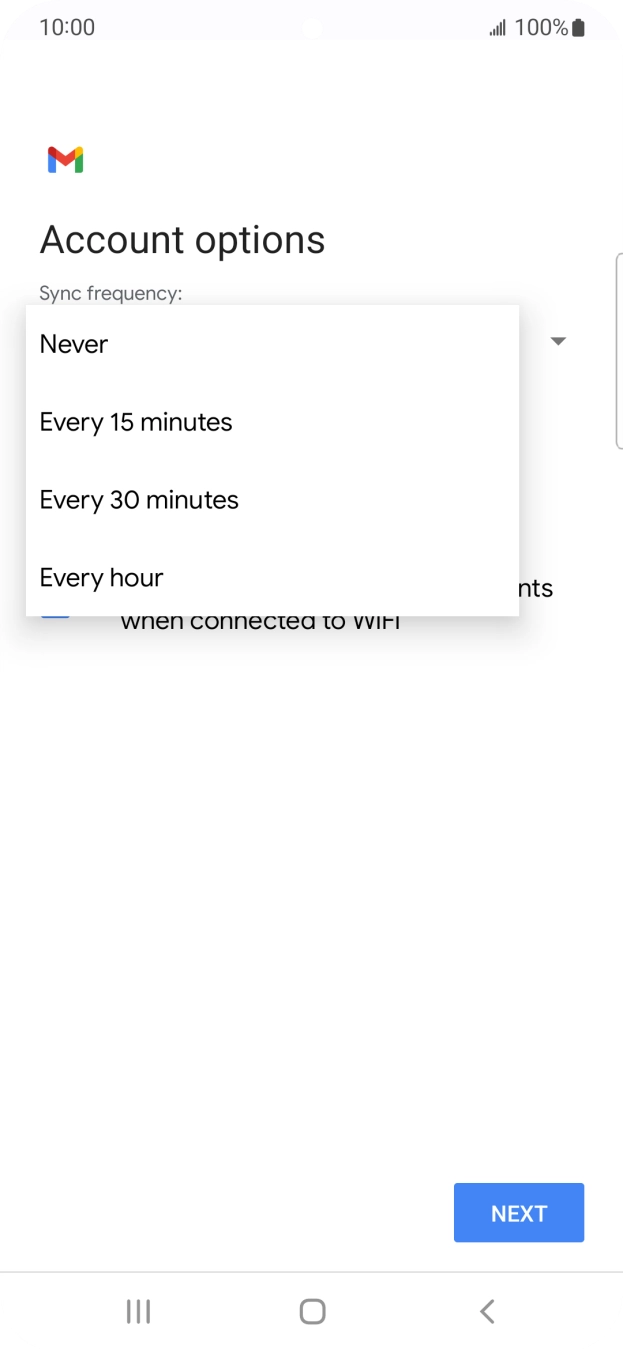 Press the required setting. Press the required setting.
