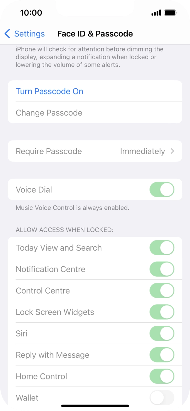 Press Turn Passcode On and key in a phone lock code of your own choice twice. Press Turn Passcode On and key in a phone lock code of your own choice twice.