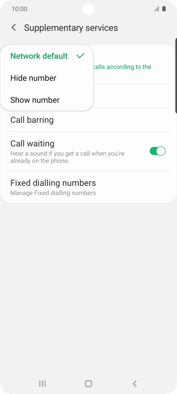 Press Show number to turn on caller identification.