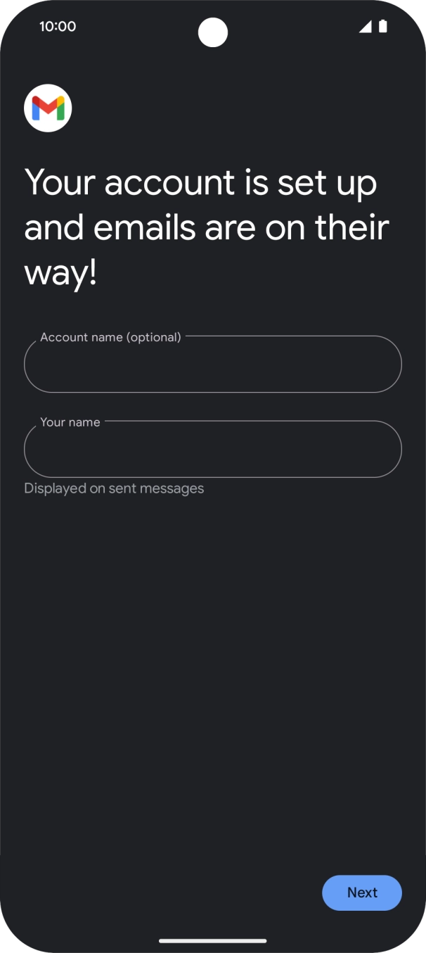 Press the field below 'Account name (optional)' and key in the required name.