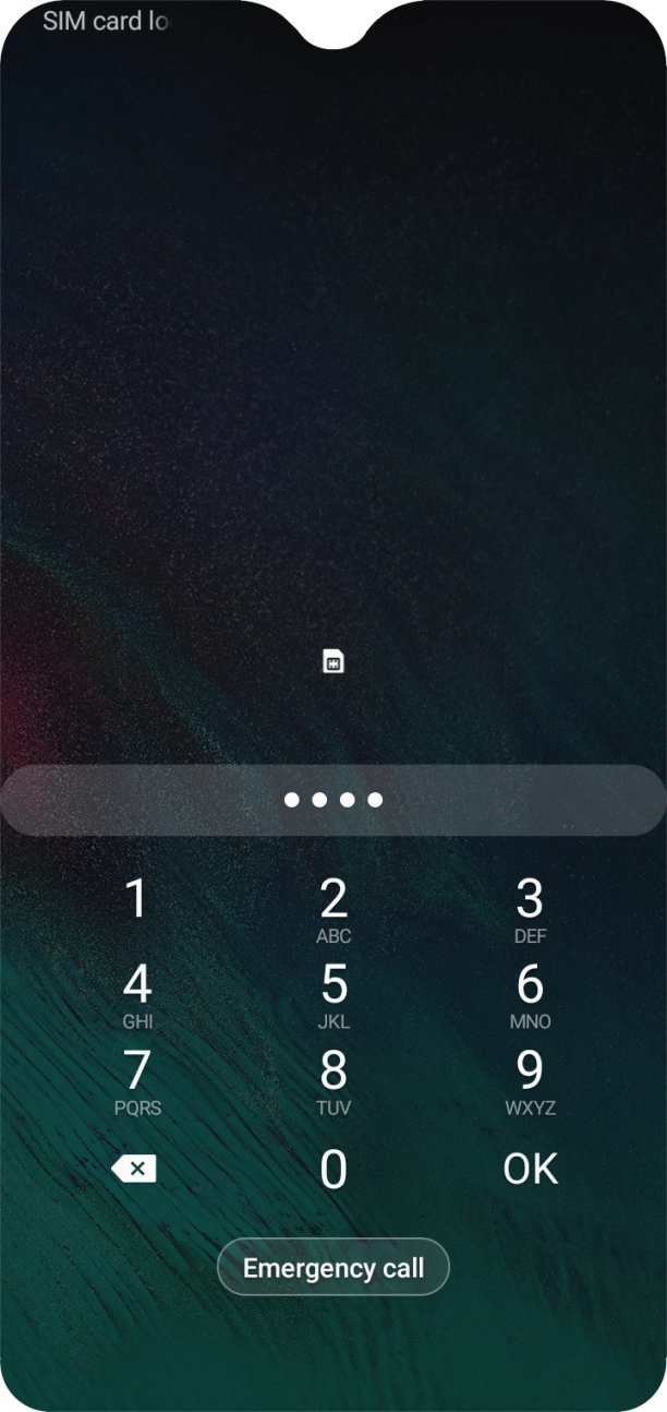 Key in your SIM PIN and press OK. The default SIM PIN is 0000.