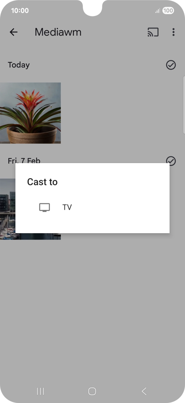Press the required device.