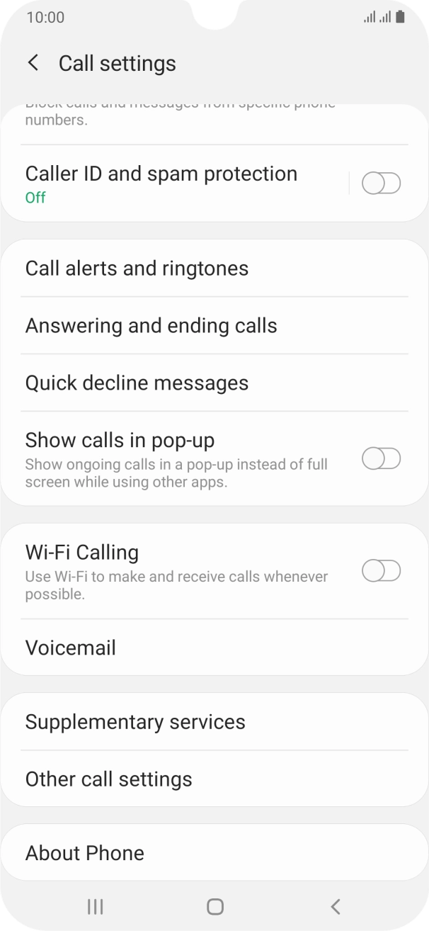 Press Supplementary services. Press Supplementary services.