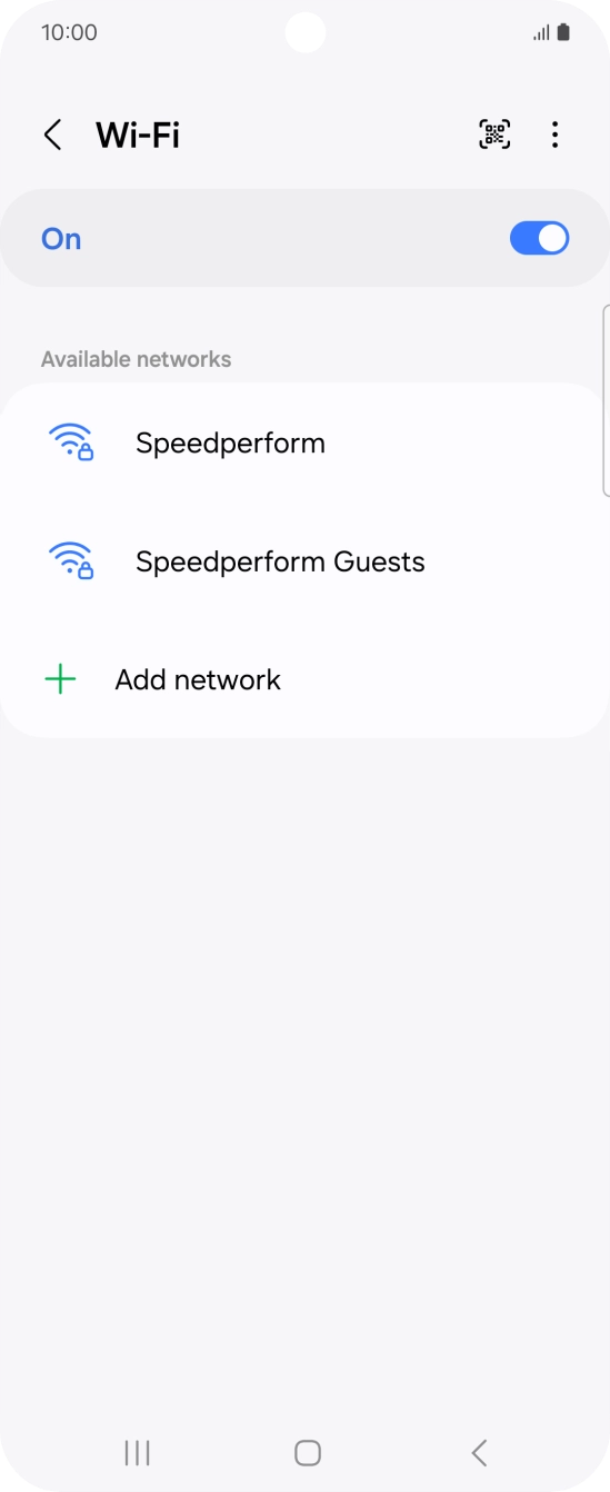 Press the required WiFi network.
