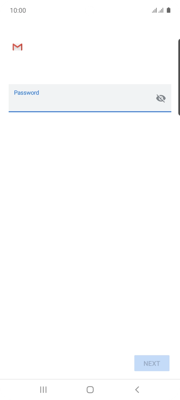 Press the field below 'Password' and key in the password for your email account.