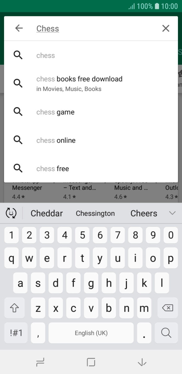 Key in the name or subject of the required app and press the search icon.