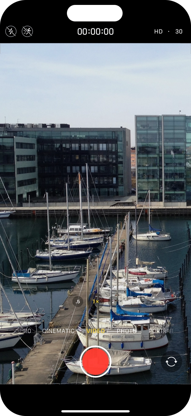 Press the record icon to start recording.