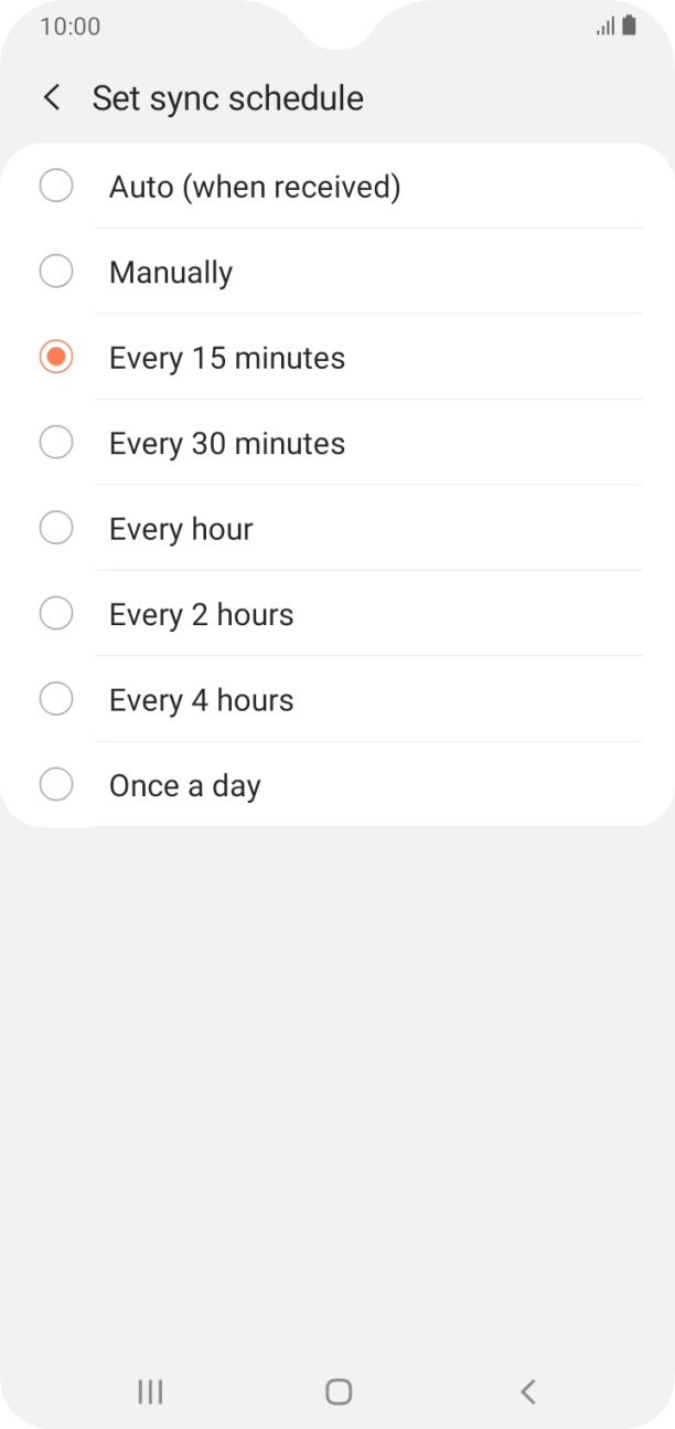 Press the required setting. Press the required setting.