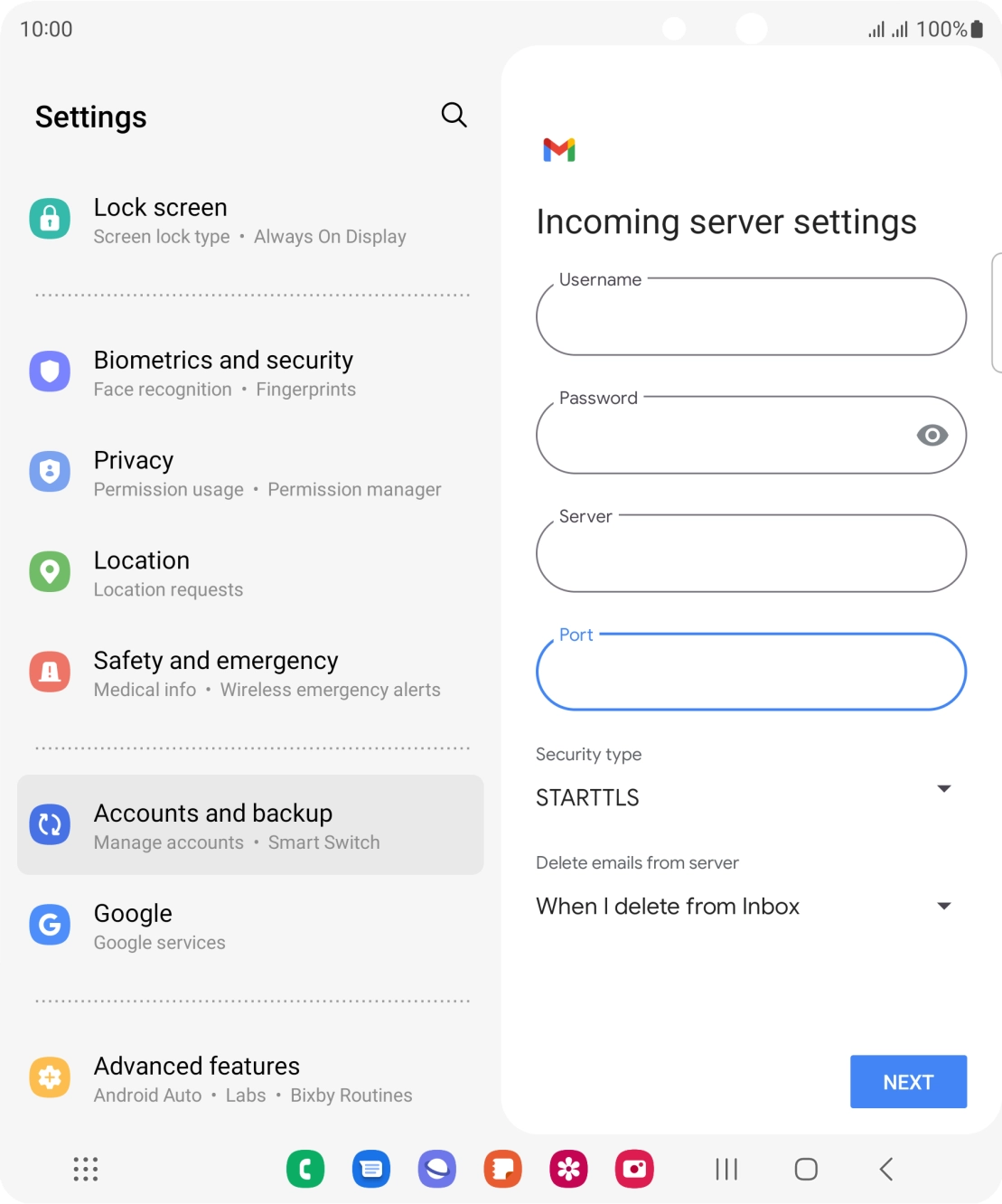 Press the drop down list below 'Security type'.