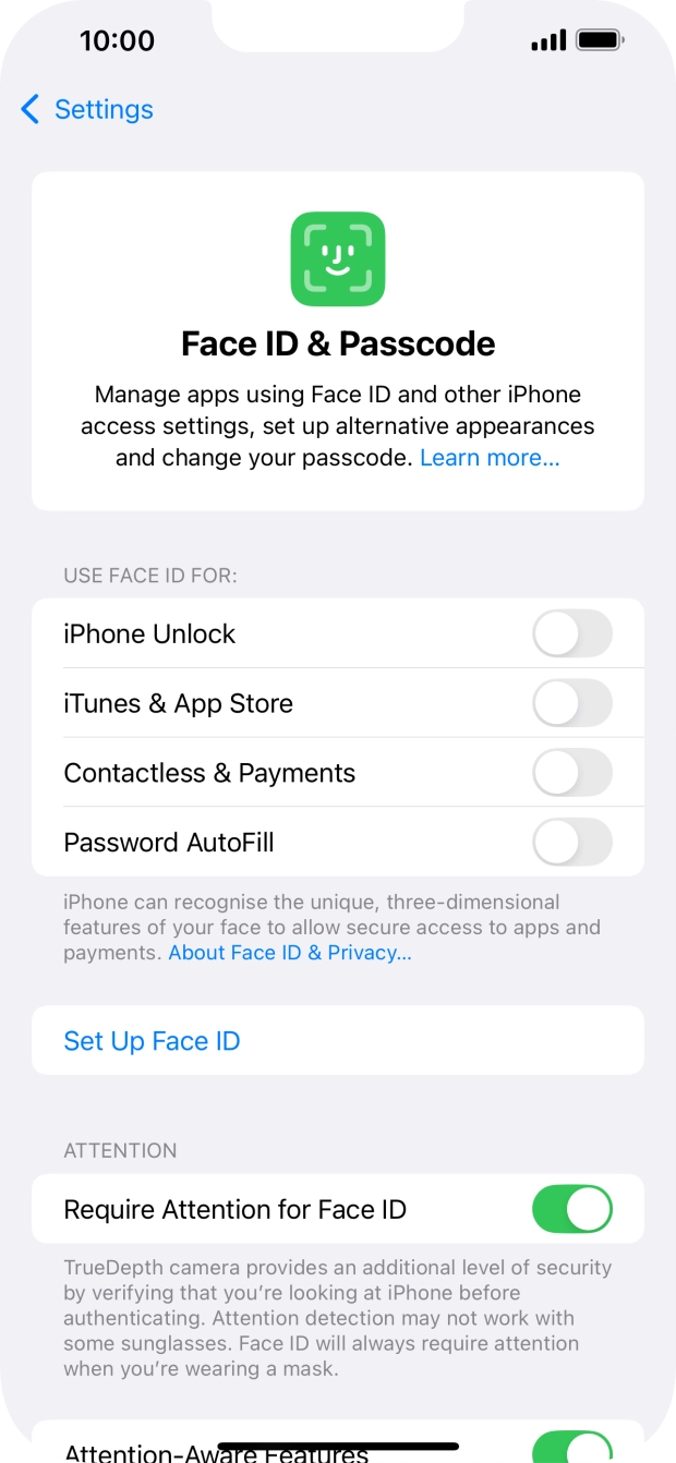 Press Set Up Face ID.