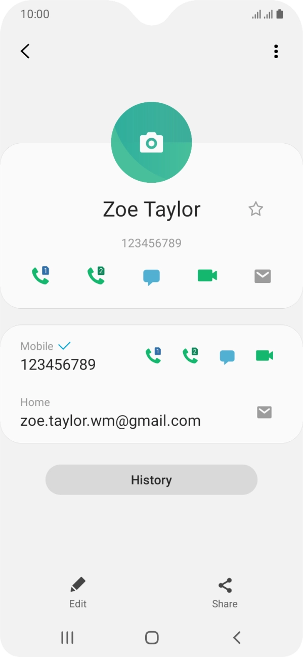 Press the call icon next to the required SIM.