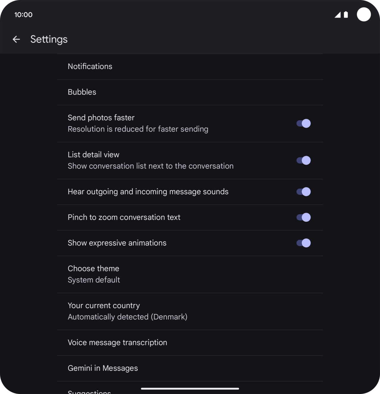 Press Gemini in Messages. Press Gemini in Messages.