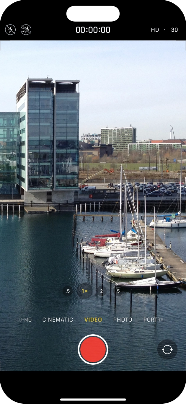 Press the record icon to start recording.