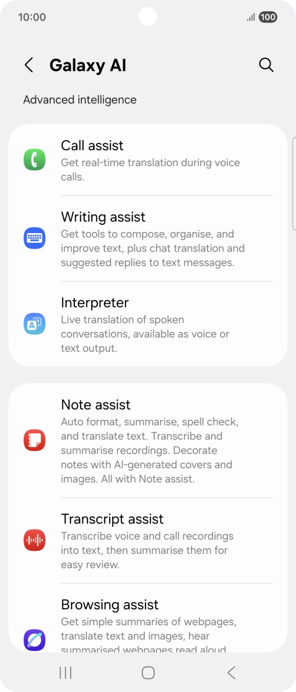 More examples of Galaxy AI usage are now displayed.