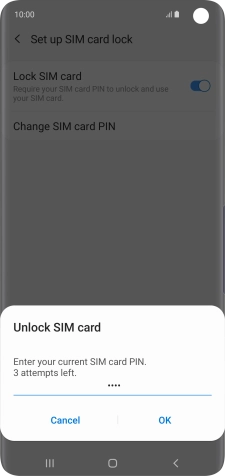 Key in your SIM PIN and press OK. The default SIM PIN is 0000.