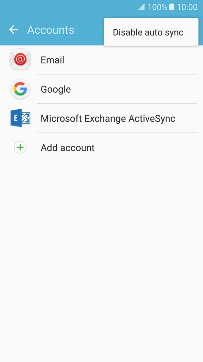 Press Disable auto sync.