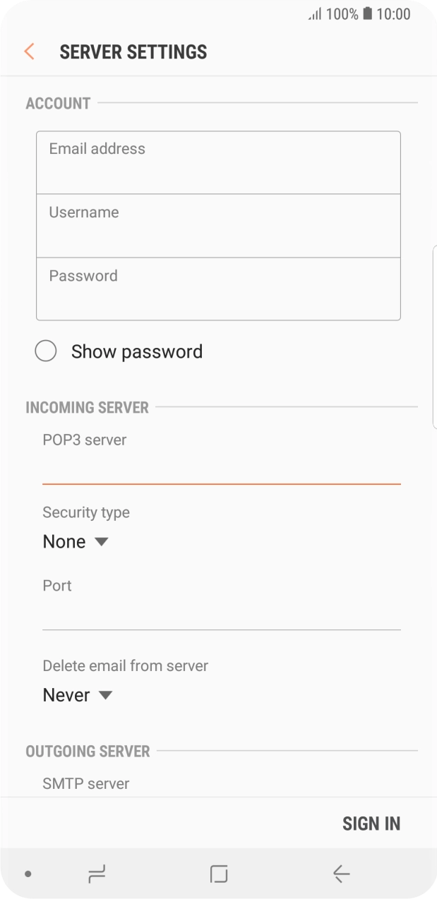 Press the drop down list below 'Security type'. Press the drop down list below 'Security type'.