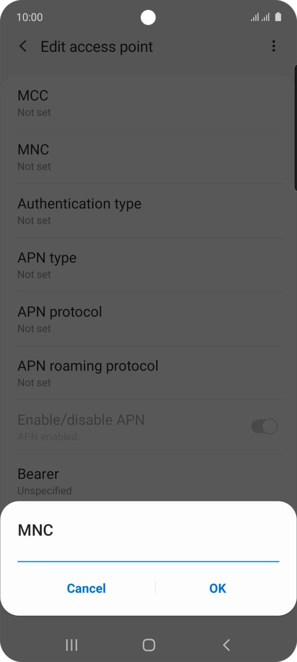 Key in 10 and press OK.