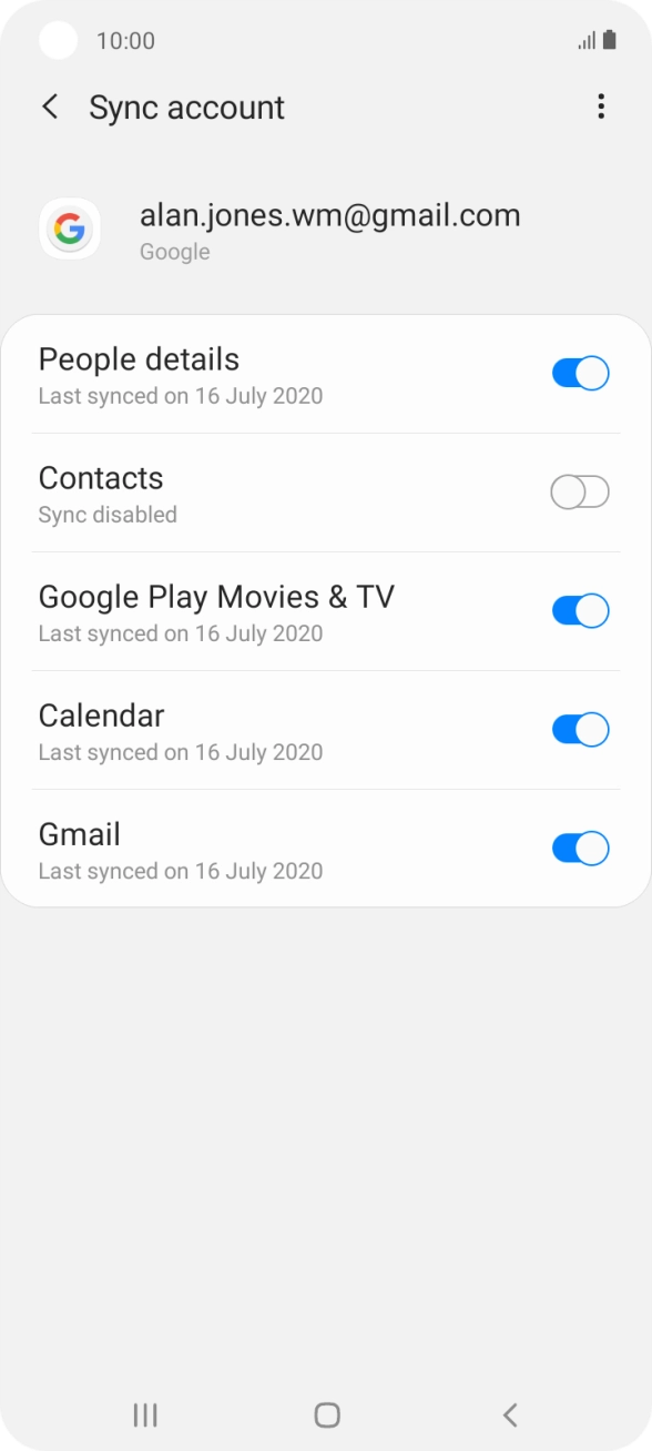 Press the indicator next to 'Contacts' to turn on the function.