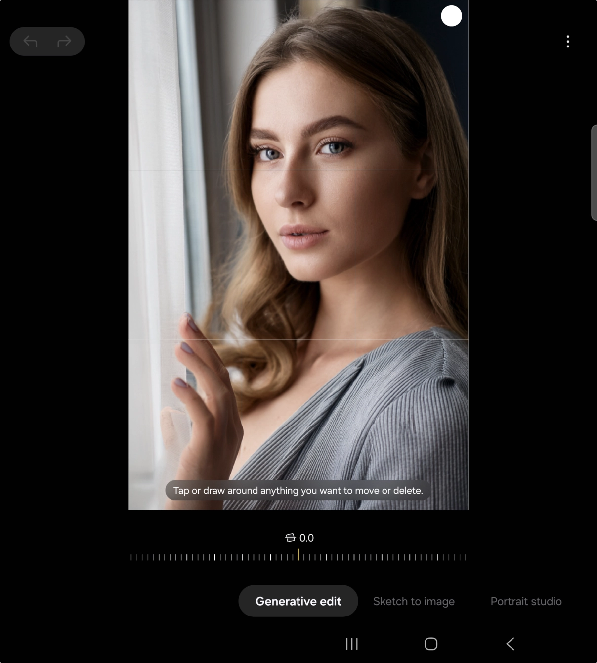 To resize, remove or move objects on your pictures, press Generative edit.